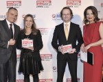 (Od lewej) Paweł Radoliński - HRS, Martyna Jarzębicka - Hotel Koronny Zamosć, Michael Seifert - Parkhotel Vienna Bielsko-Biała oraz Anna Dereszowska prowadząca galę. Fot AKPA